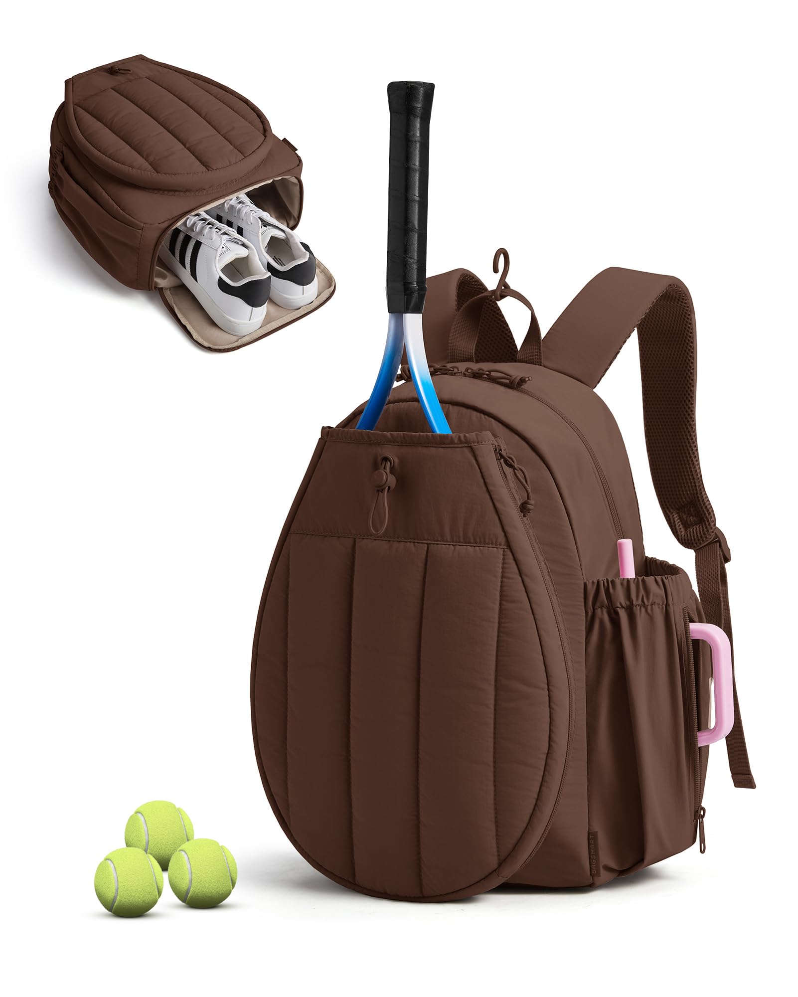 BAGSMART Tennis Gym Bag for Women, Quilted Pickleball 15.6" Laptop Backpack