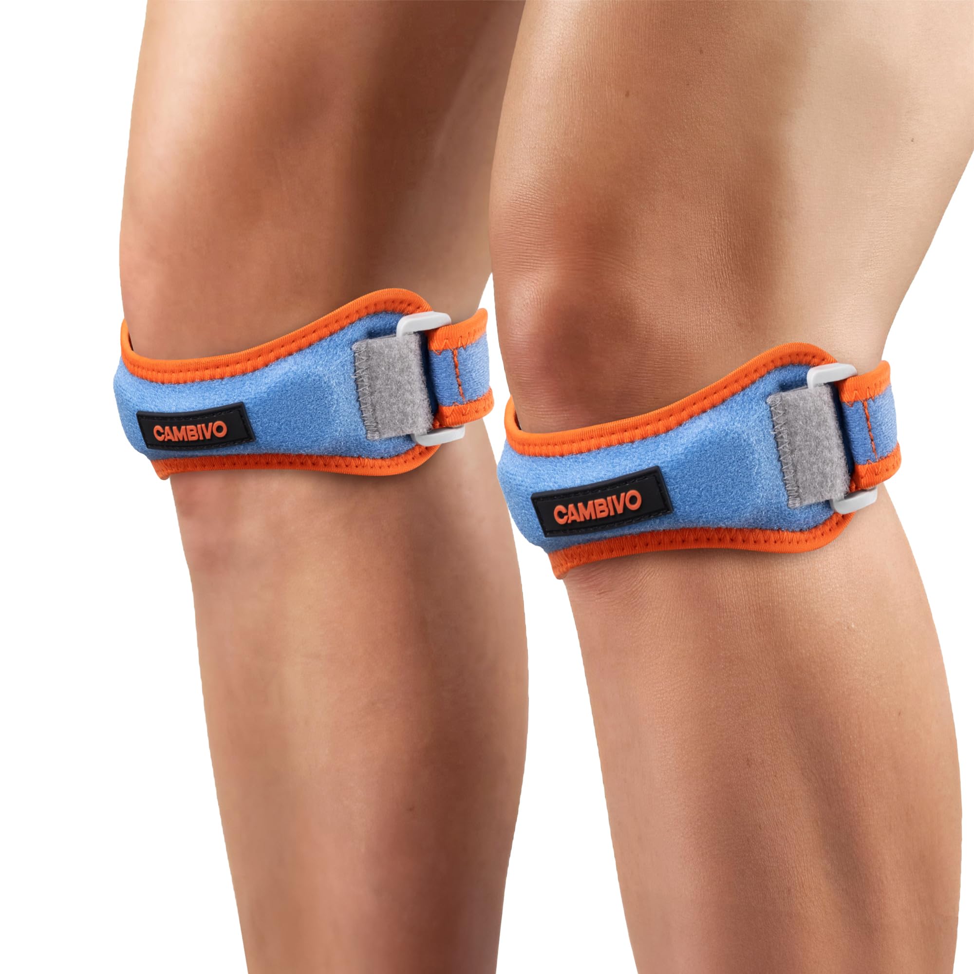 CAMBIVO 2 x Patella Kniebandage, Patellasehnenbandage, Verstellbare Bandage Knie für Damen und Männer beim Sport, Wandern, Fitness, Baseball, Volleyball