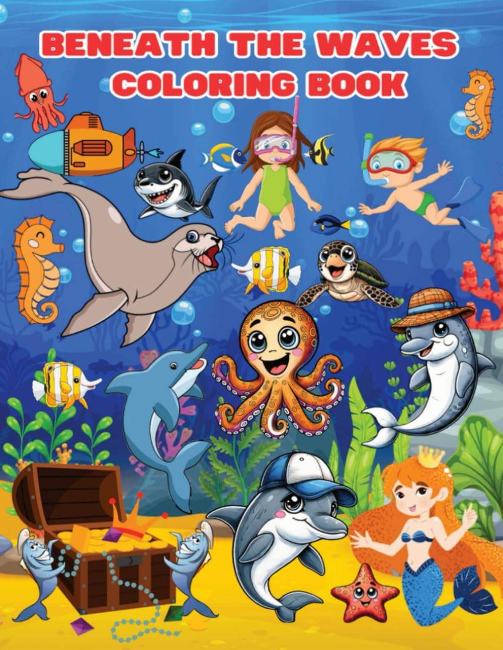 Beneath The Waves Coloring Book: A Journey Through The Ocean's Depths