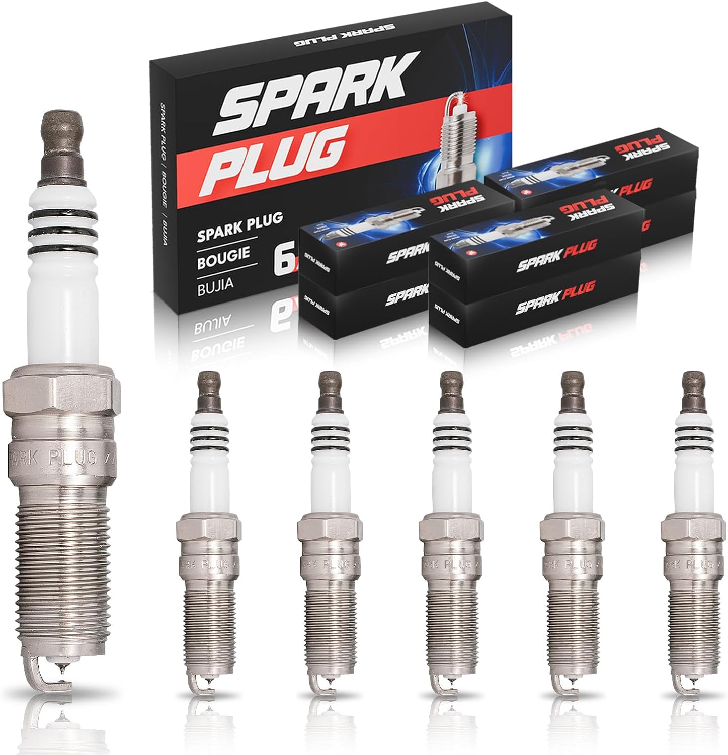 ENA Iridium Spark Plug for SP534 SP580 Compatible with Ford Explorer Expedition Police Interceptor Sedan Utility Flex Transit150 Transit250 Transit350 HD Lincoln MKS MKT Navigator V6 Set of 6