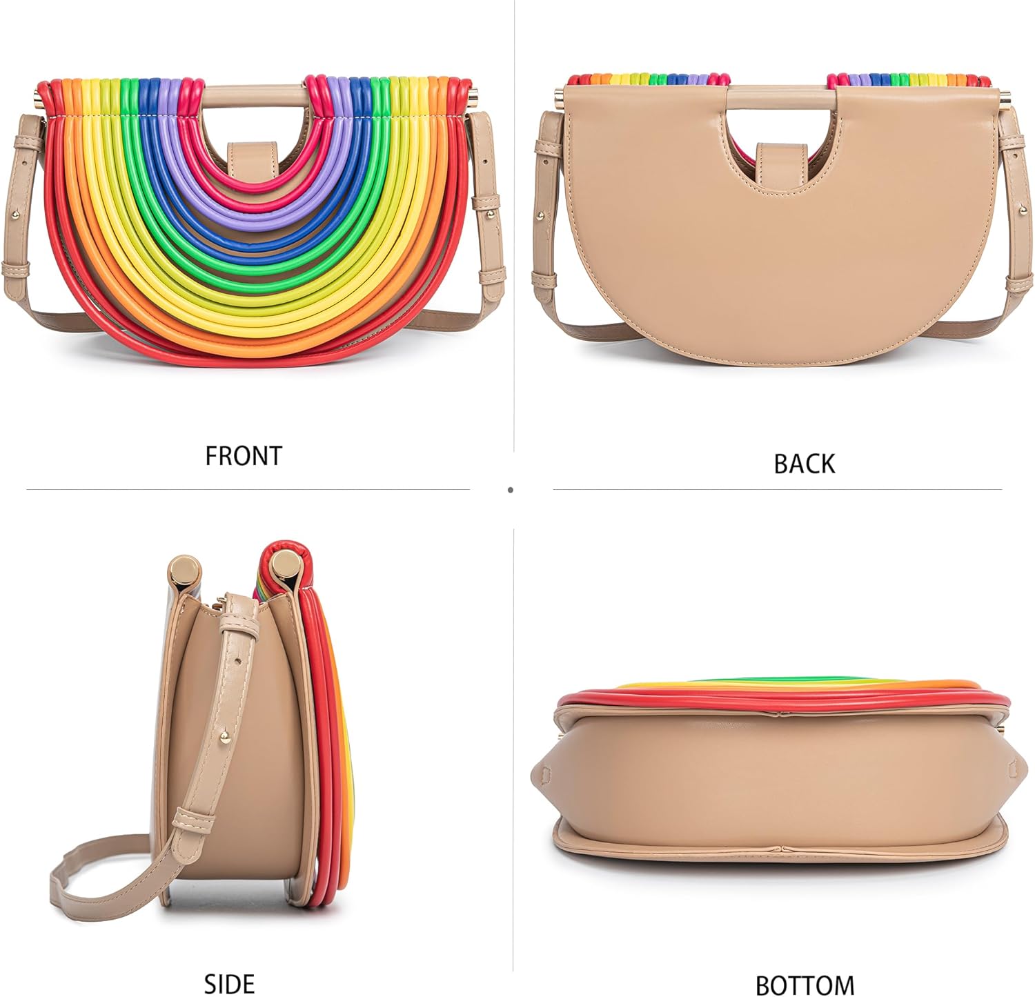 Trendy Woven Evening Clutch Purse Half Round Designer Shoulder/Crossbody Bag Top-Handle Satchel Handbags