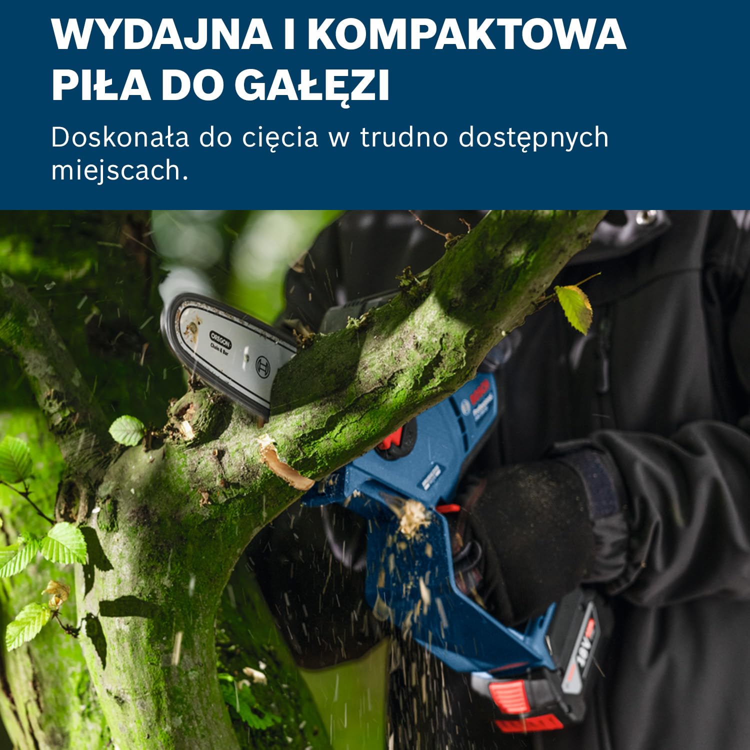 Bosch Professional 18V System Piła do gałęzi GKE 18V-20 (do 350 cięć na cykl ładowania, cięcie gałęzi o grubości do 18 cm, silnik bezszczotkowy, osłona 20 cm, bez akumulatora)