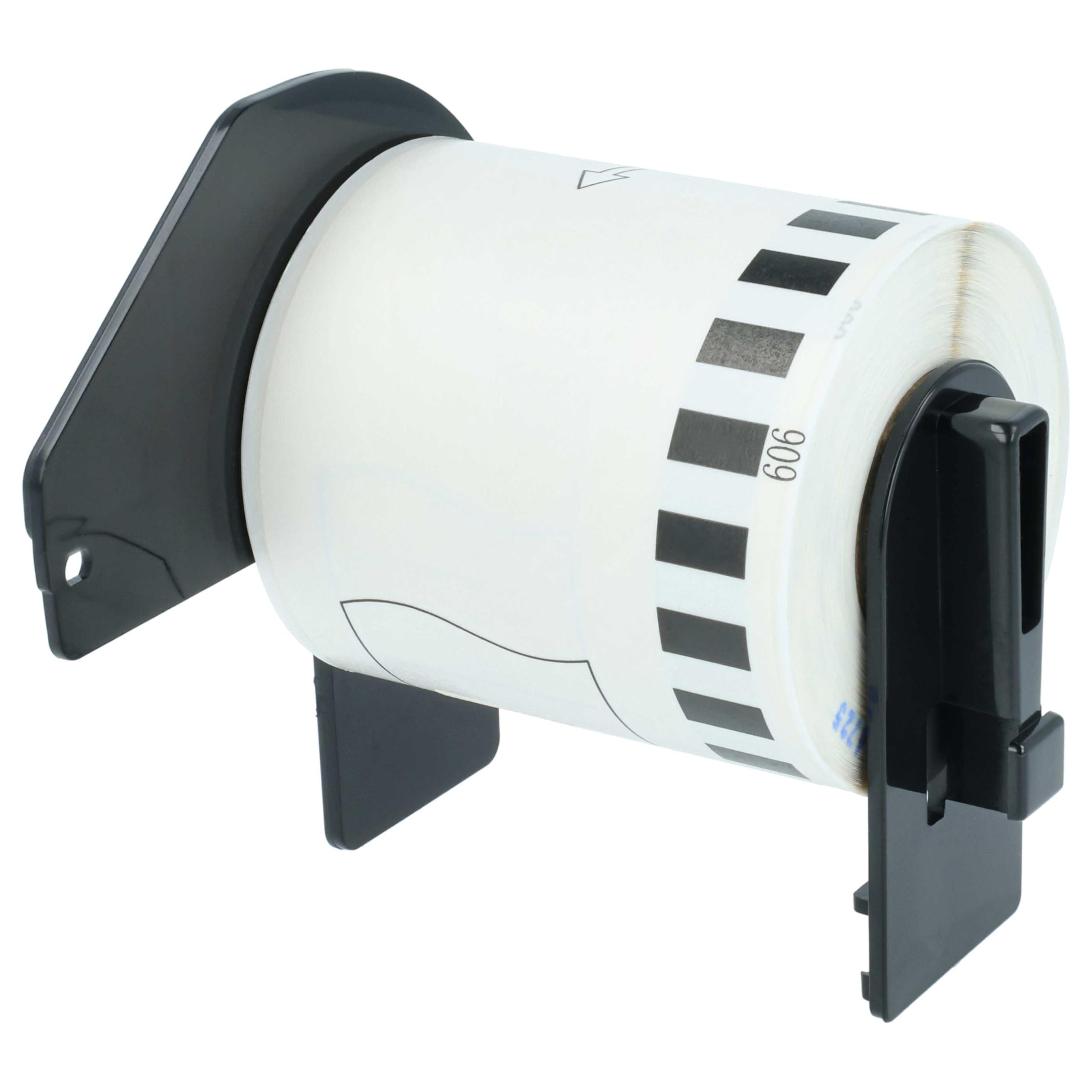 vhbw 10x Etiketten-Rolle mit Halter 62mm x 15,24m (1 Etikette) Ersatz für Brother DK-22606 für Etiketten-Drucker - Premium