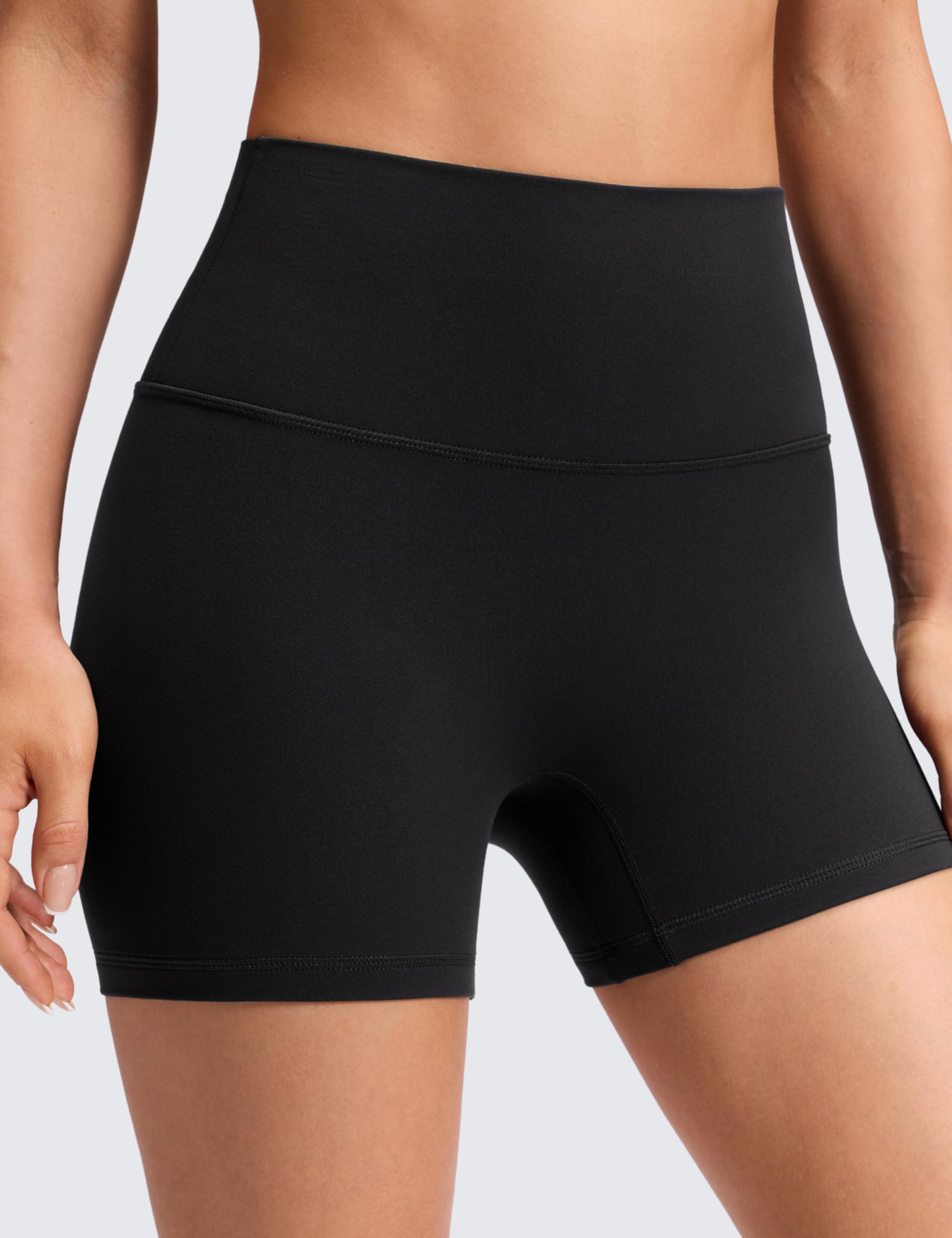 CRZ YOGA Butterluxe No Front Seam Biker Shorts 4" - High Waisted Lounge Pilates Workout Athletic Womens Buttery Soft - 4