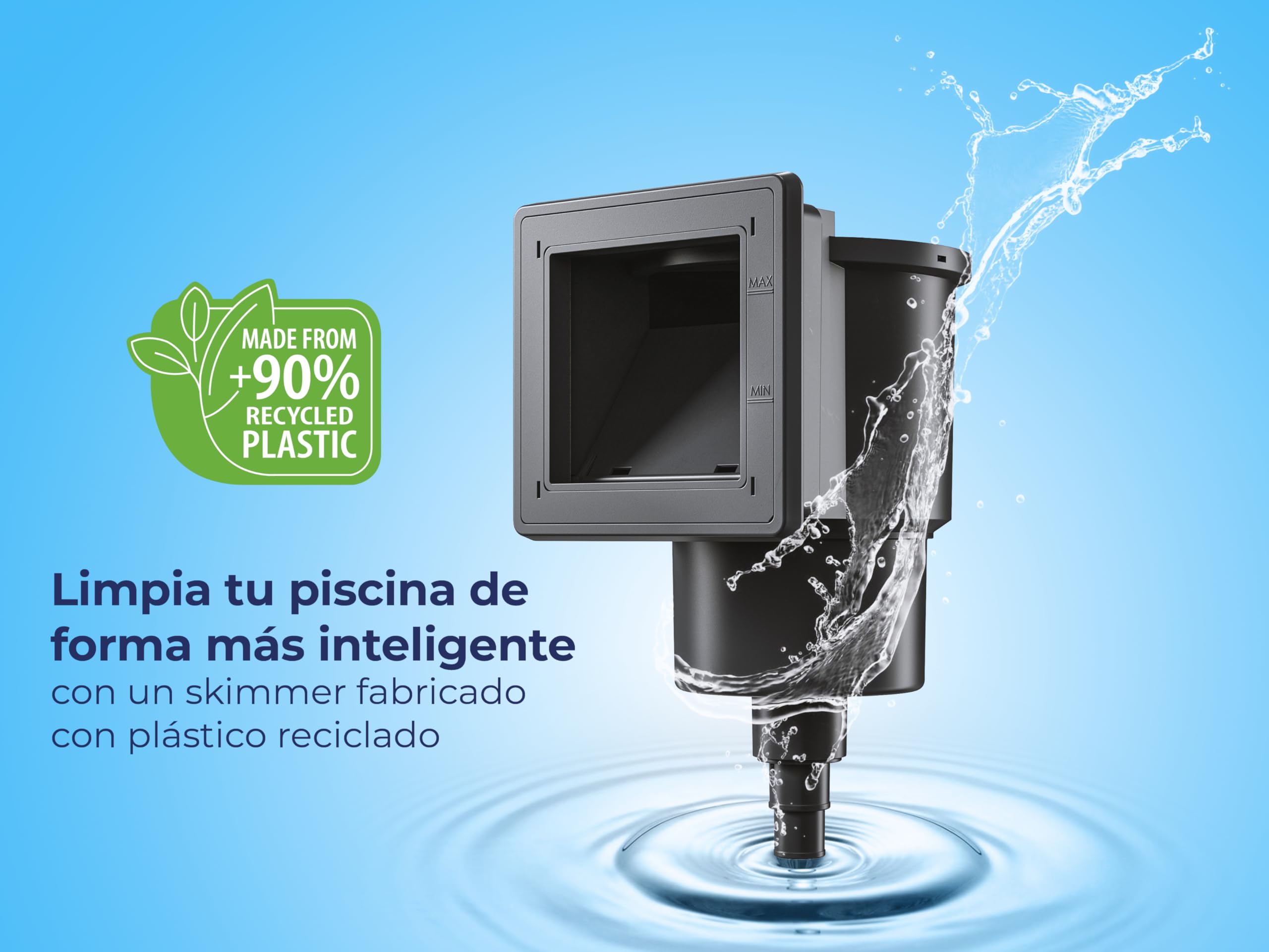 Gre AR100G - Skimmer para Limpieza y Depuración de Piscina Estándar + Válvula de Impulsión, Sistema de Filtración para Piscinas, Color Marrón, 24 x 21,5 x 31 cm