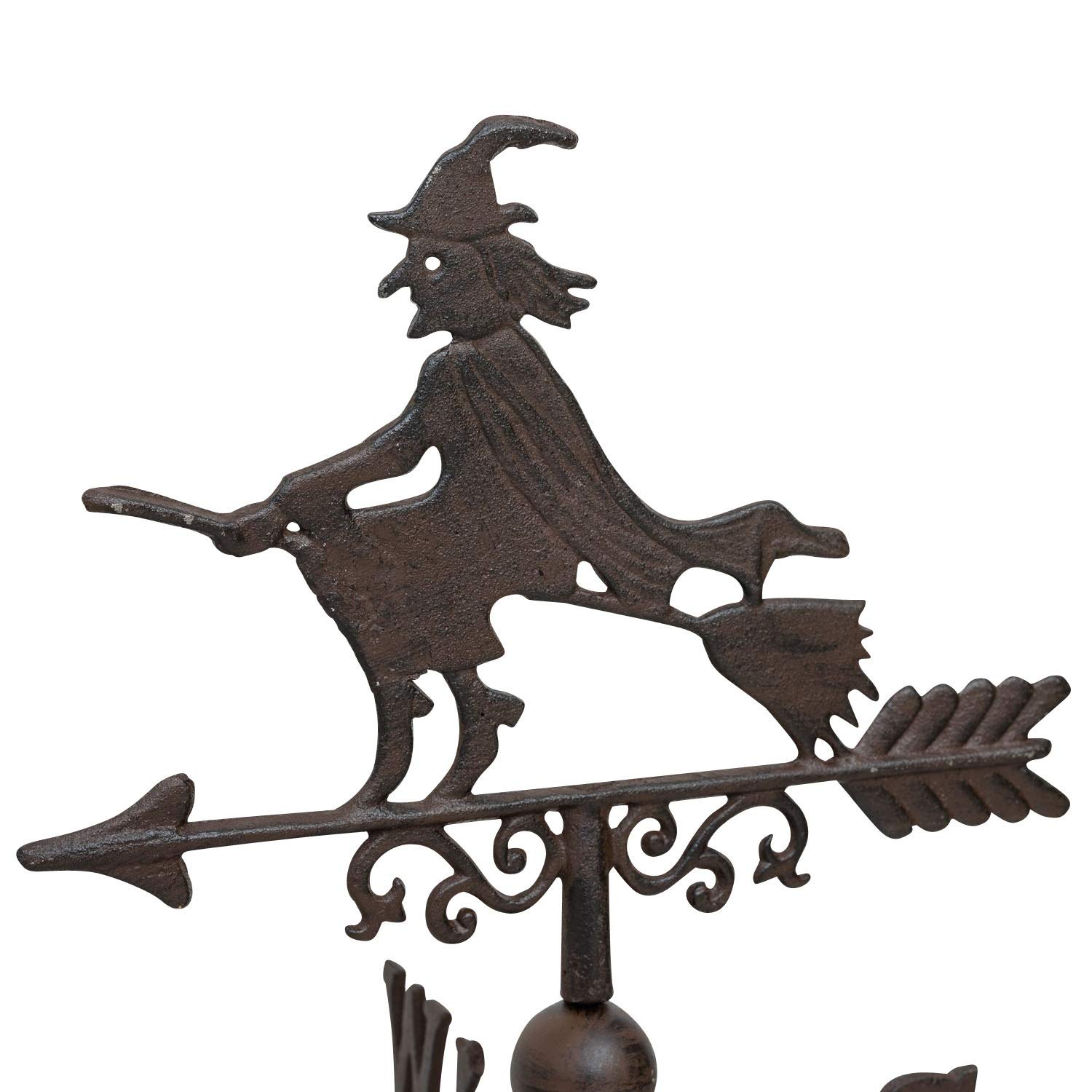 aubaho Nostalgie Wand Wetterhahn Hexe Garten Dekoration Windrad Eisen Wetterfahne braun