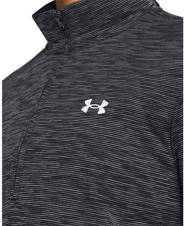 Under Armour Women's Standard Tech Textured 1/2 Zip, Black/White