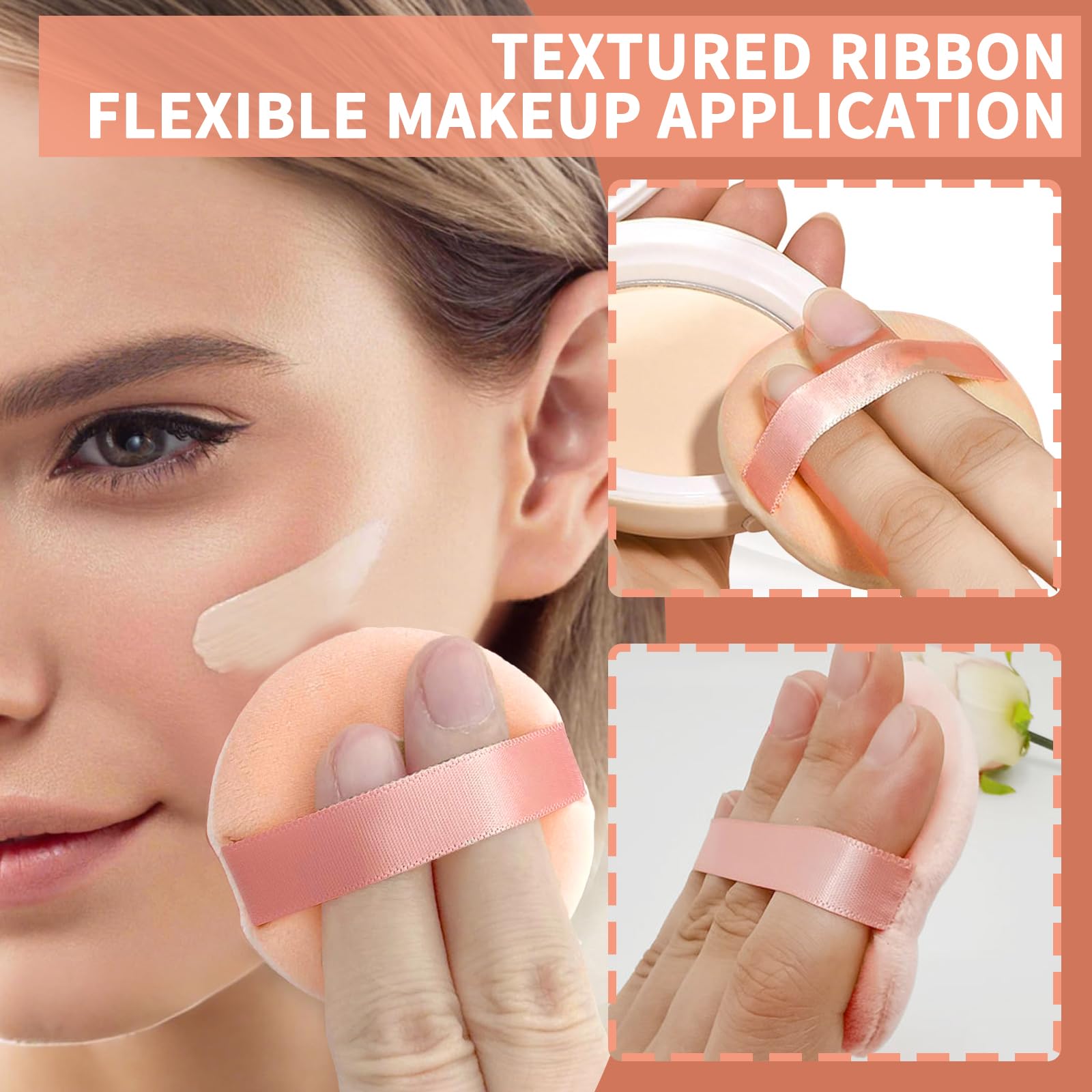 12 Piumini da Cipria Rotondi, Piumini da Trucco, Piumino da Cipria in Cotone, Spugna Viso Rotonda in Velluto, Strumento per il Trucco per Cipria Libera, Cipria Compatta, Cipria Fissante