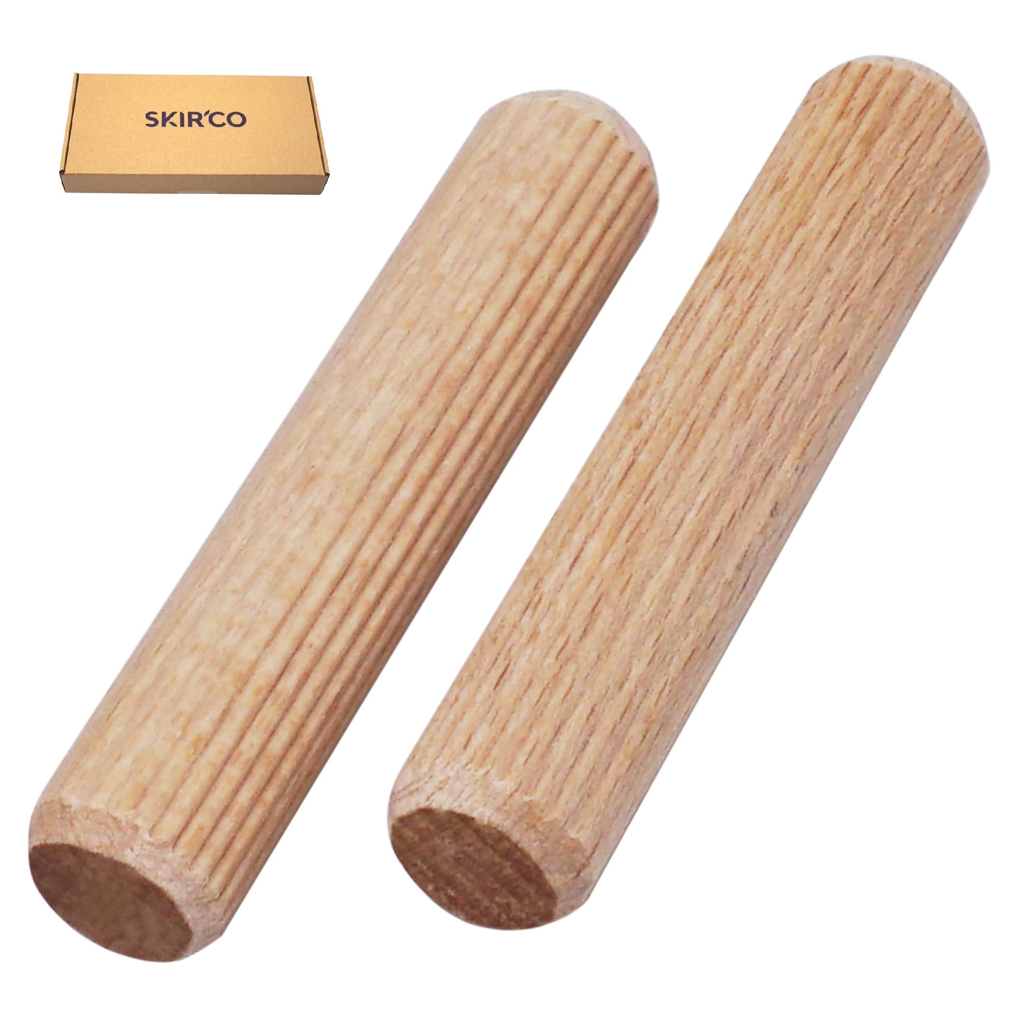 SKIR'CO Tasselli in Legno 16 x 75 mm, Tappi Scanalati per Mobili, 25 Pezzi