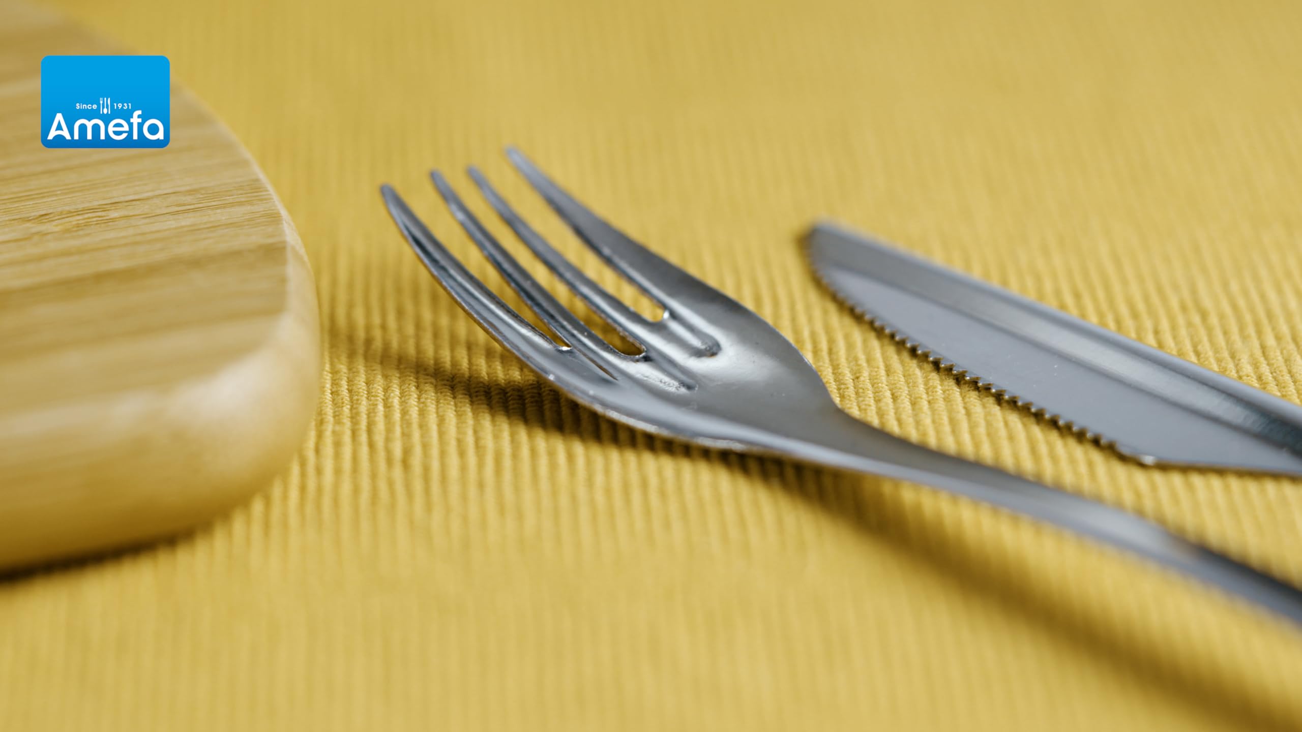 Amefa Set di posate lavate riutilizzabili [50 forchette, 50 cucchiai, 50 coltelli, 50 tovaglioli] per feste di compleanno, picnic, buffet