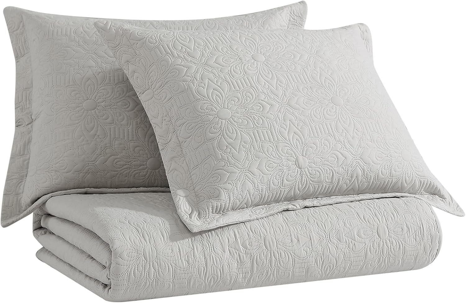 BED TRIP King Quilt Bedding Set, 3 Beige Quilt Queen Size