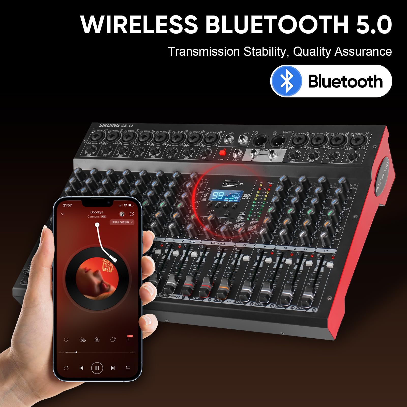 Amazon.com: SIKUING 12 Channel Mixer, Professional Audio Mixing