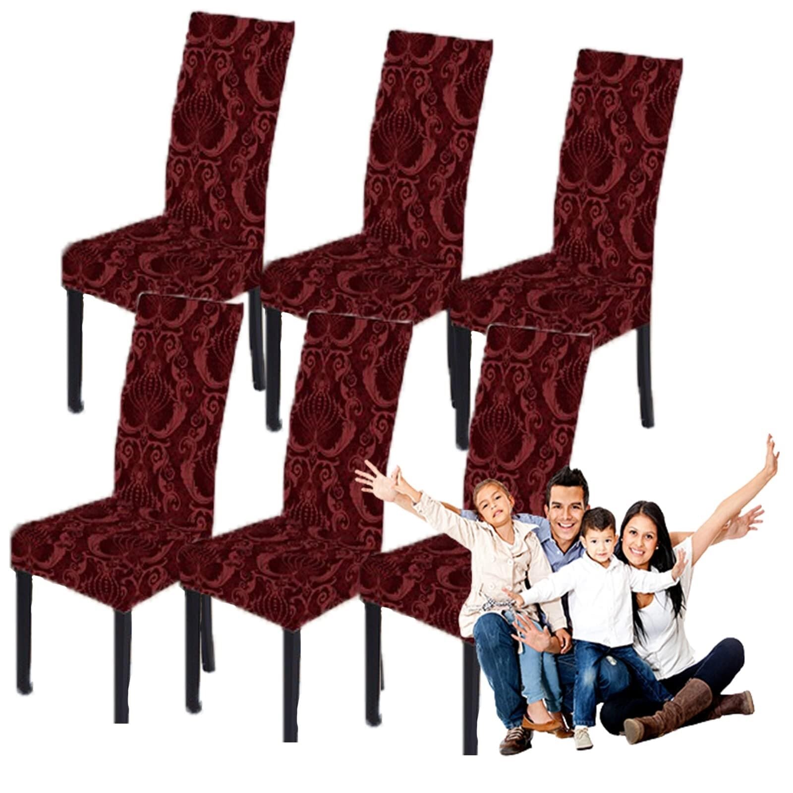 NMVAWIPT Stretchable Polyester-Spandex Dining Chair Covers Non-Slip Elastic Slipcovers For Room Banquet Hotel(6#,6pcs)
