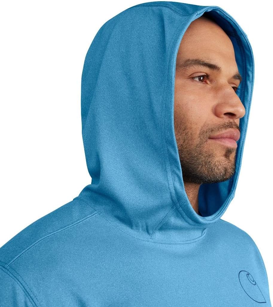 Carhartt Men's Force Sun Defender™ Lightweight Long-Sleeve Hooded Logo Graphic T-Shirt - Image 3