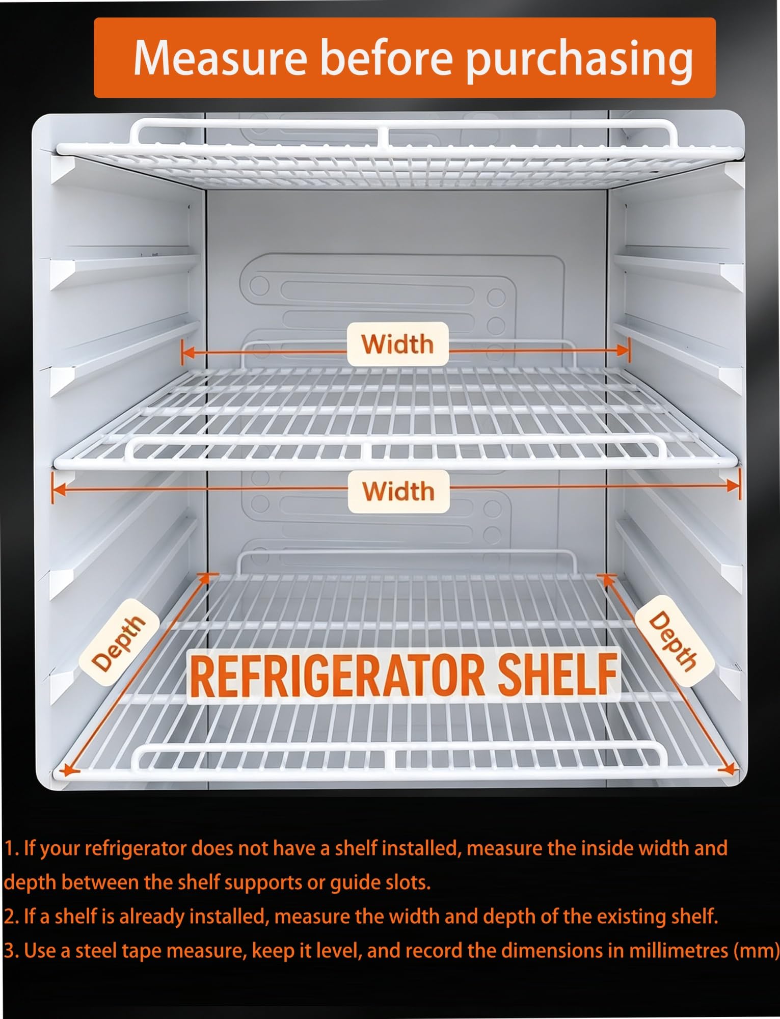 Griglia Frigorifero di Ricambio, Ripiano Acciaio Congelatore | Compatibile con frigoriferi, congelatori e vetrine refrigerate. Facile da pulire(22.8x21.3in/58x54cm)