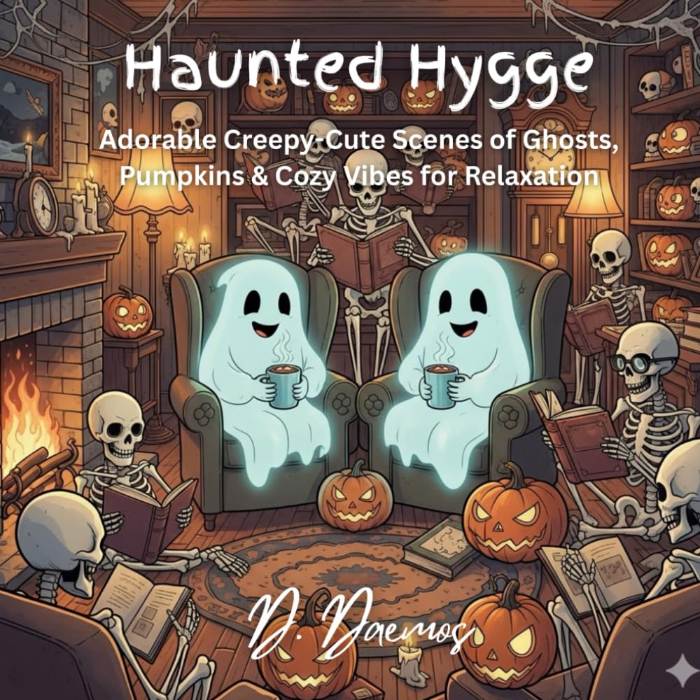 Haunted Hygge: Cozy Horror Scenes Coloring Book