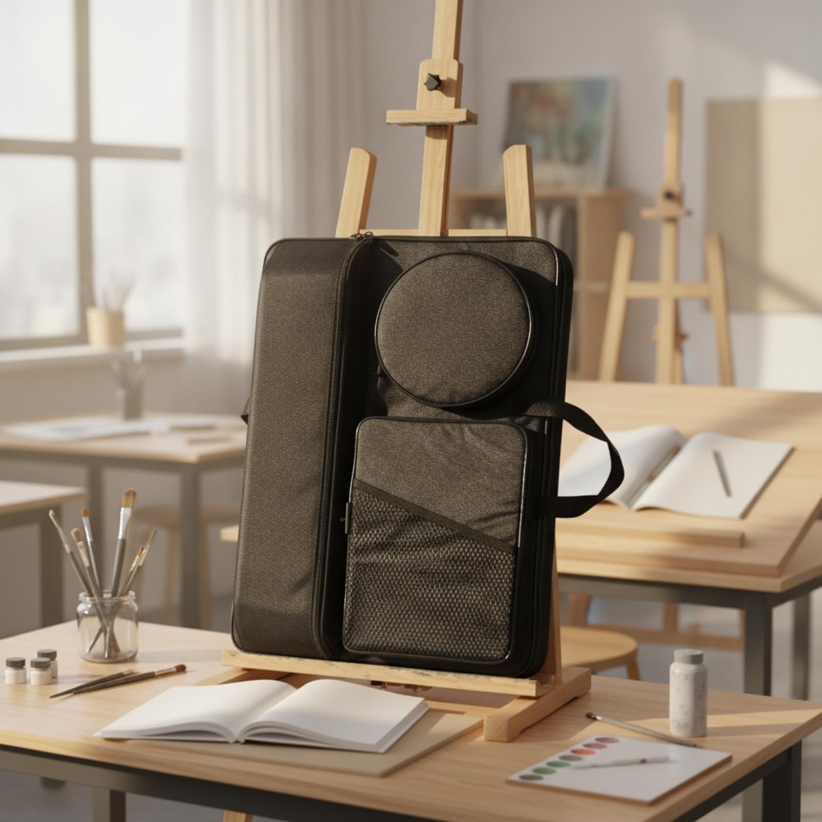 Gralara Zaino Porta Disegno con Tasca a Tasca Ampia Capacità Cartella Portisegni con Facile da Pulire Custodia per Studenti D'arte, Artisti