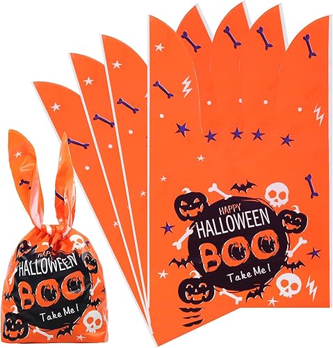 idolpack Bolsas de dulces de Halloween, bolsas de dulce o truco, bolsas de regalo, bonitas bolsas de plástico para regalo de galletas, dulces,