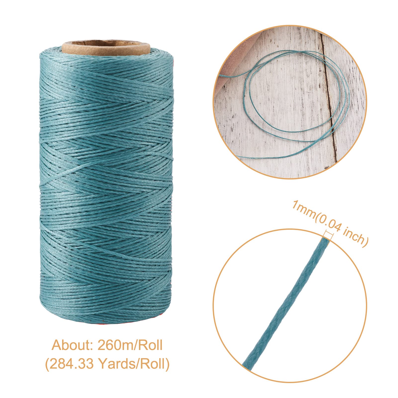 PandaHall 260 Mètres De Cordon Plat Ciré En Polyester Bleu