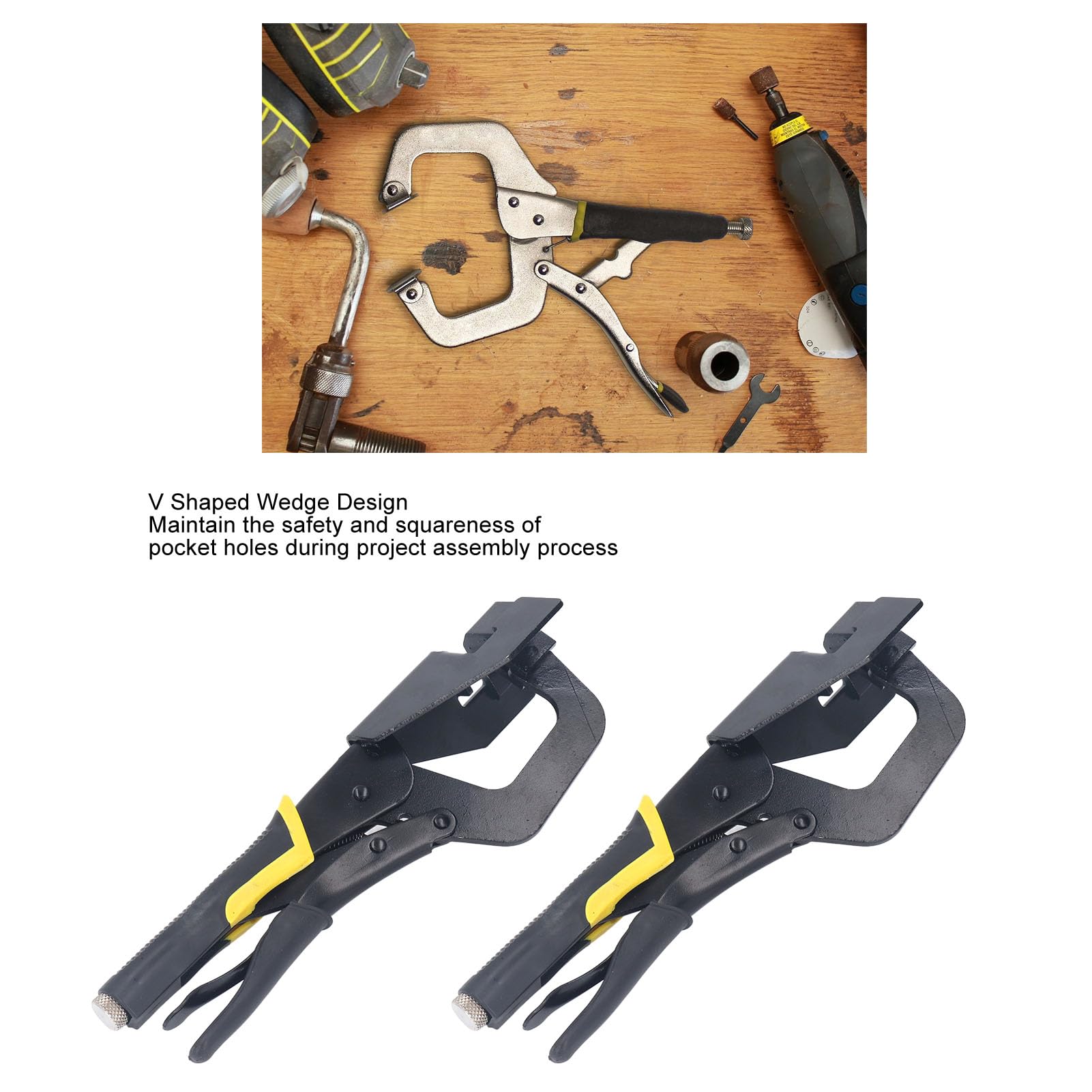 90 Degree Corner Clamp Efficient Quick Assembly Tool, Non Slip Handle, for Woodworking, Carbon Steel Material