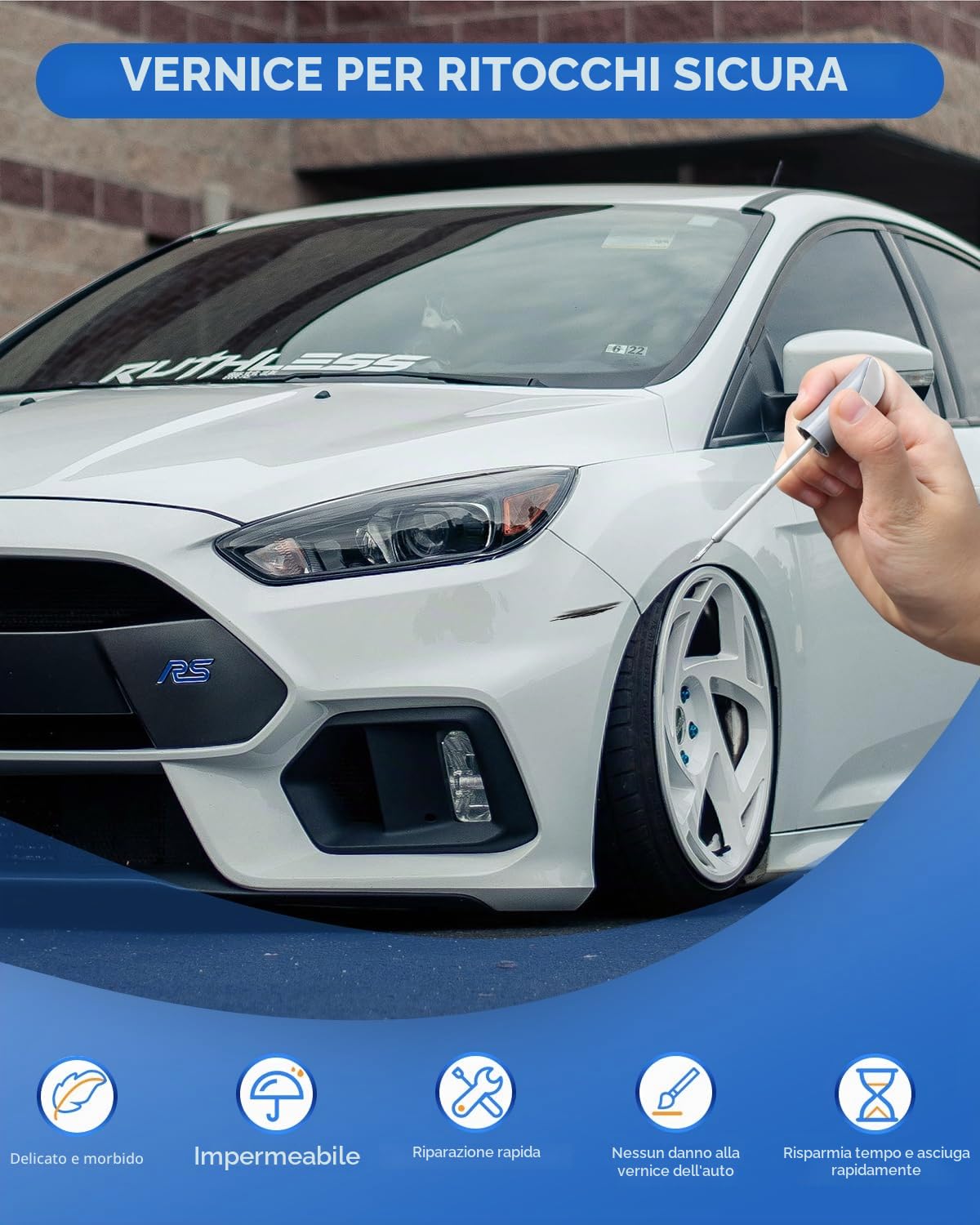 Ford UM Agate Penna per ritocco nero metallizzato compatibile scheggiature graffi
