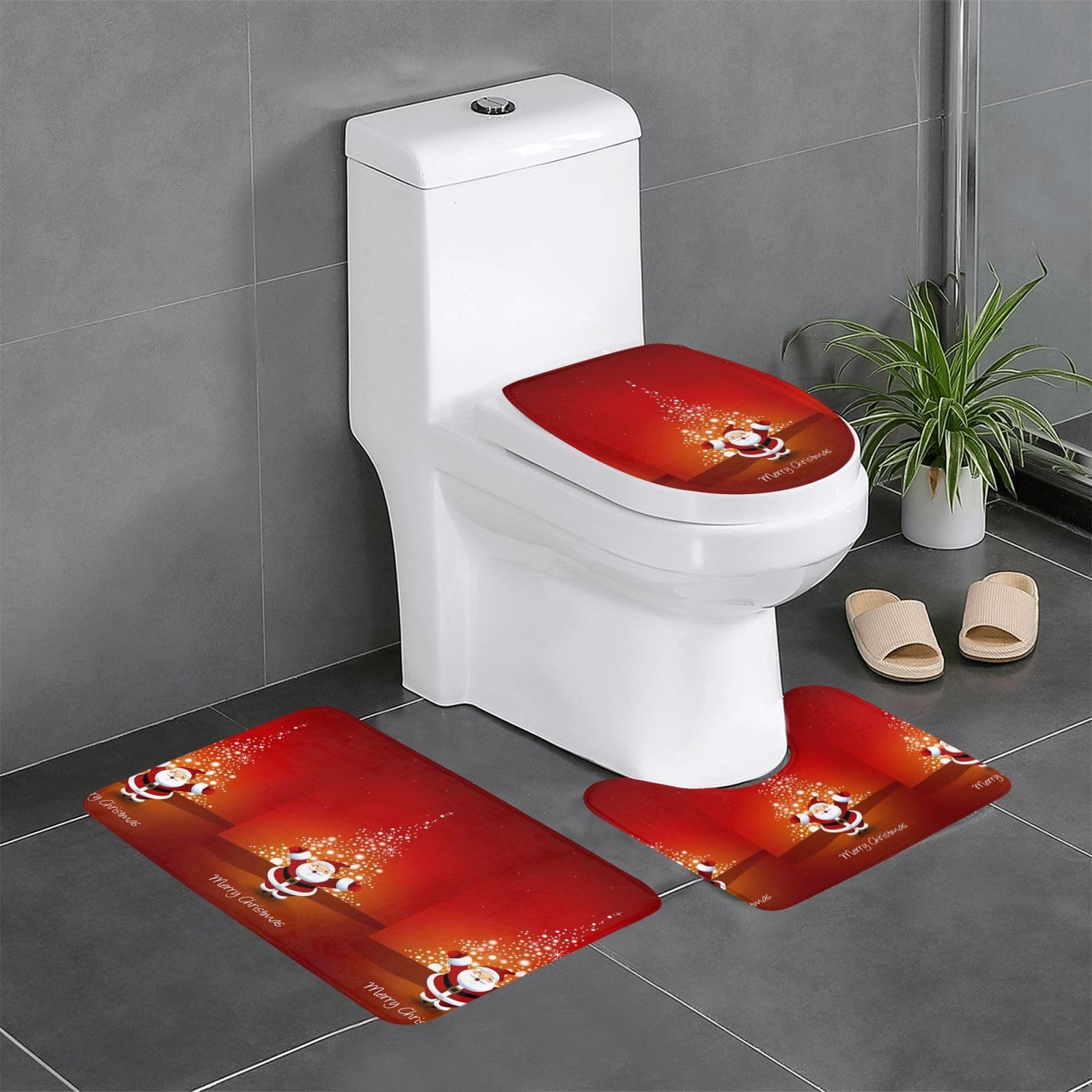 Tapis de sol imprimés Père Noël absorbants pour éviter les glissades