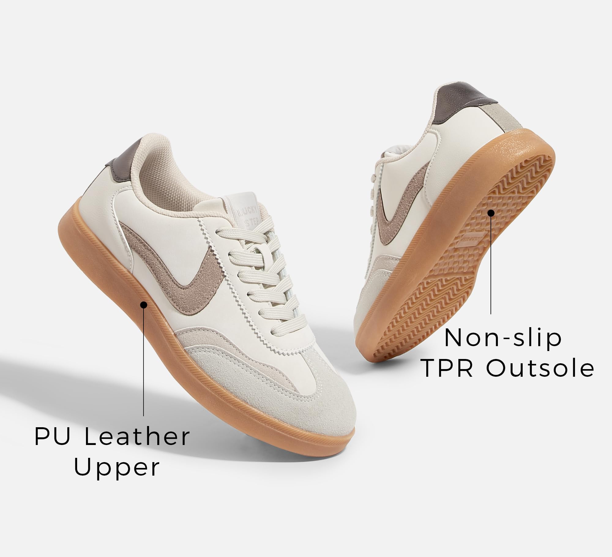 LUCKY STEP Sneakers retrò da Donna - Sneakers alla Moda Classiche, Antiscivolo e comode per Camminare e Pattinare