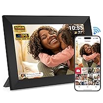 Frameo Cornice Digitale WiFi da 10,1 Pollici, 32GB, Schermo IPS Touchscreen HD 1280 x 800P, Rotazione Automatica, Condividi Foto, Video Subito da Qualsiasi Luogo (Elegante Nero)