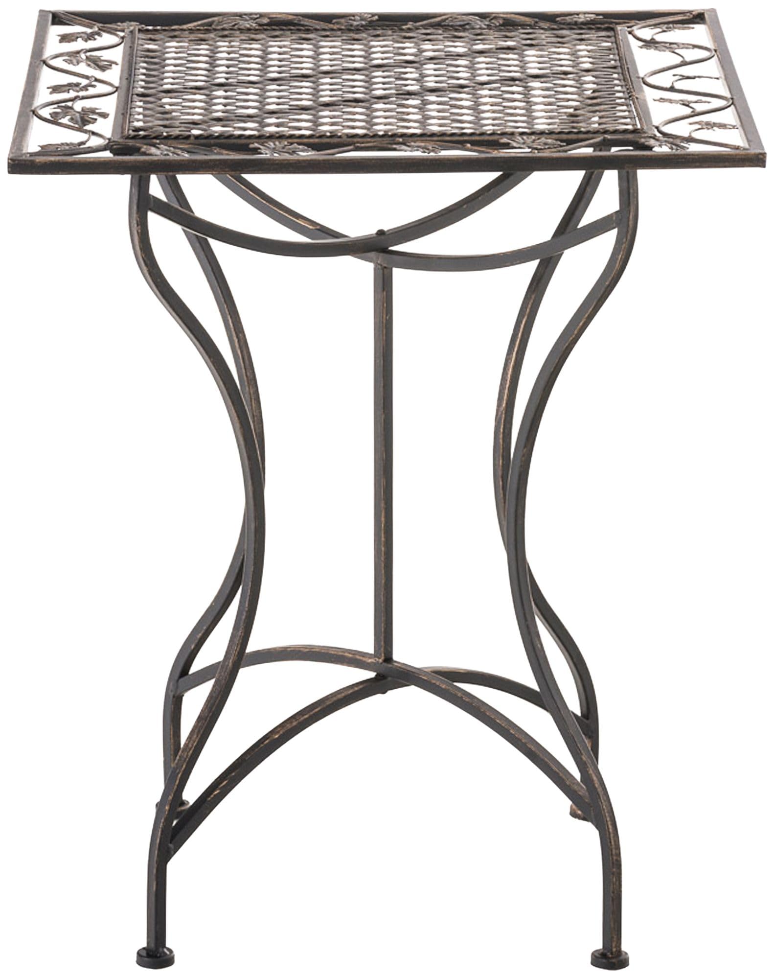 CLP Table de Jardin Asina Carree 60 x 60 cm, Style Art Nouveau Romantique en Fer, Finition deperlante pour terrasse et Balcon, Couleur:Bronze