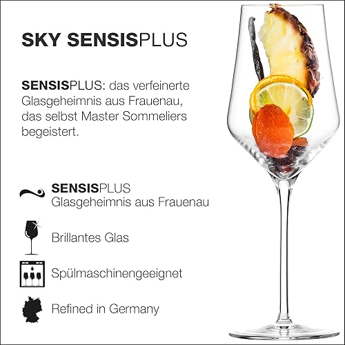 Miniatura 2 de Eisch Vaso de cristal de vino blanco cielo, tecnología Sensis Plus Aeration, sin plomo, apto para lavavajillas, juego de 2, 13.4 onzas