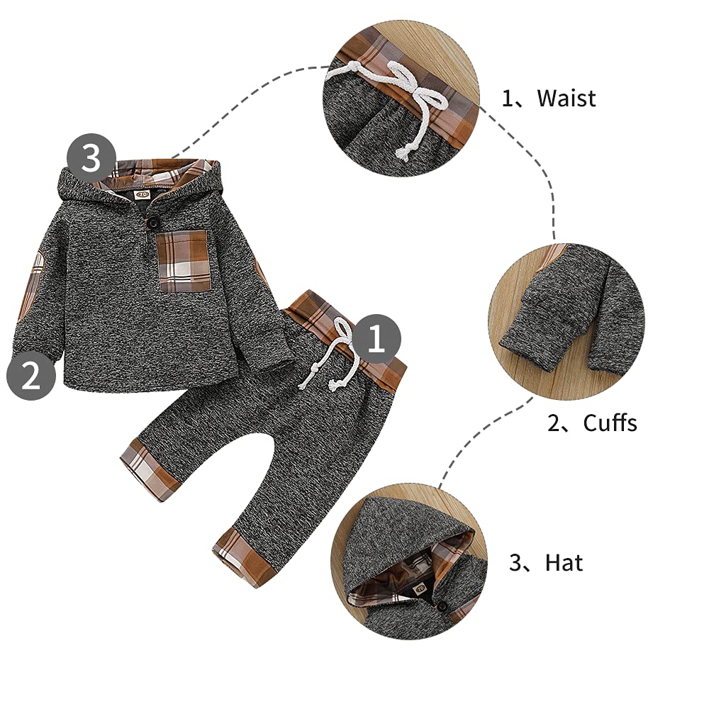 EDOTON Outfits Suit Neonato Bambina Manica Lunghe Cappuccio Vestiti Cappotto Floreale Top Felpa & Pantaloni Due Pezzi Suit