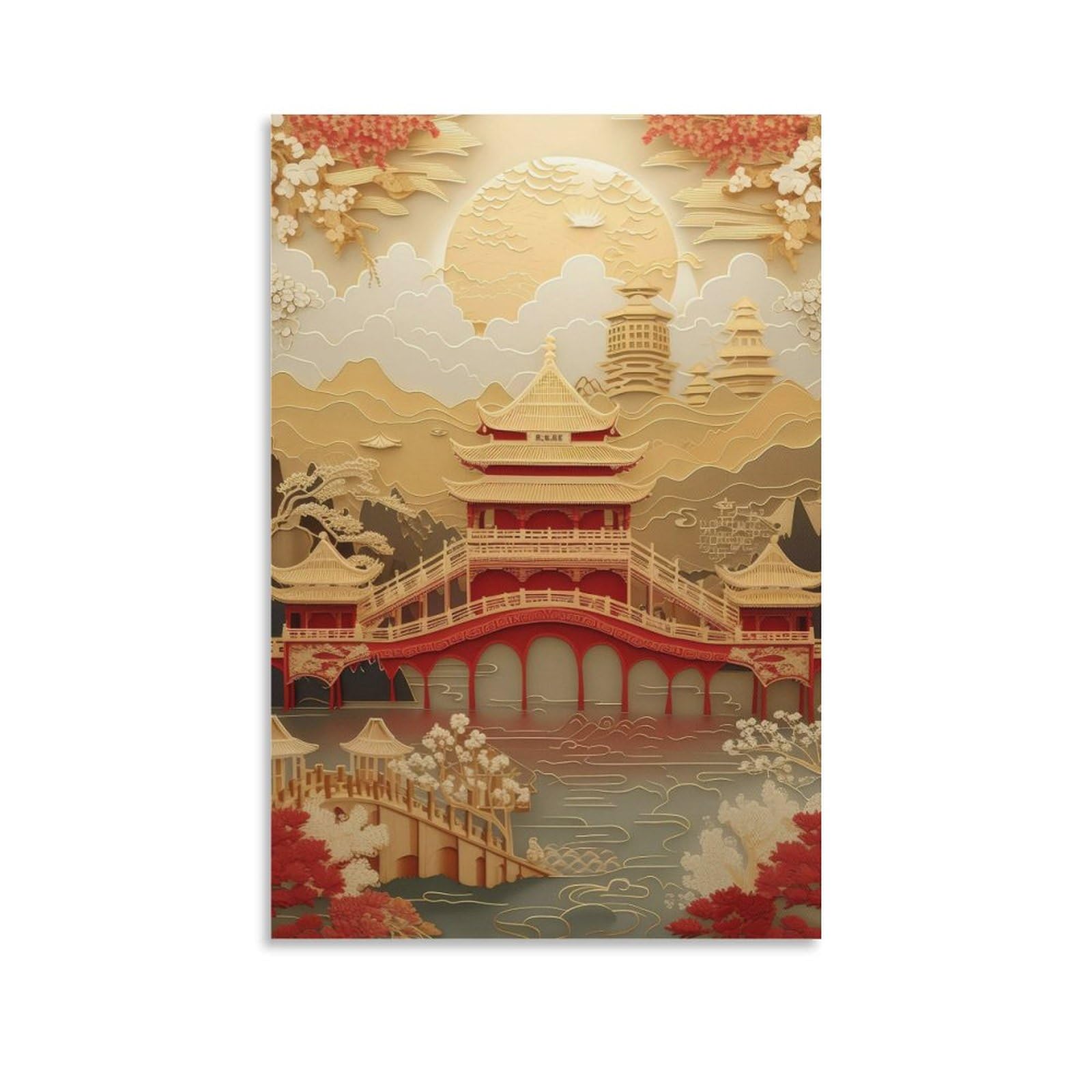 Asian Art Poster Chinese Oriental Art Poster Chinese Art South Asian Art Chinese Wall Art Oriental Decor Poster Oriental Wall Art Poster Asian Decor Poster 12 Canvas Poster Bedroom Decor Landscape Off