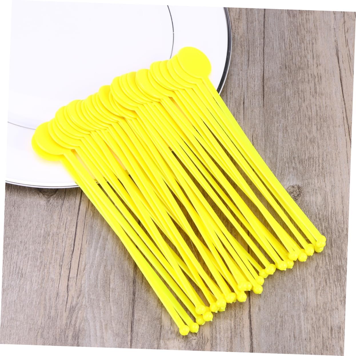 Acrylic Swizzle Sticks for Beverage Stirring 80 Pcs round Head