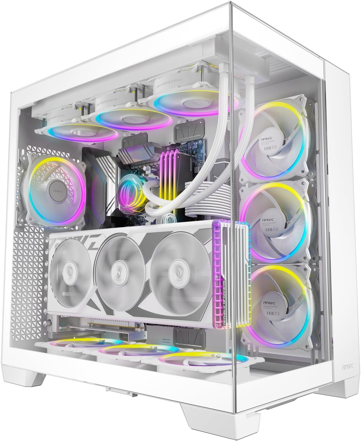 Antec C8, RTX 40 GPU Support, Independent PSU Cooling, Type-C 10Gbps Port, Seamless Tempered Glass Side Panels, 360mm Radiator Support, Full-Tower E-ATX PC Case Cabinet (C8 White)
