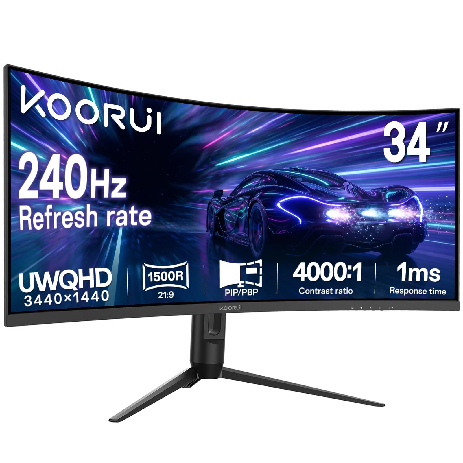 Amazon.com: KOORUI 34 Inch 240Hz Ultrawide Curved Gaming Monitor