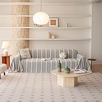 Vista 15 de VClife Funda de Sofá XL de Chenilla para Sofá de 3 Cojines, Fundas de Sofá Modernas a Rayas Beige Chocolate para Niños Lavables Protector de Sofá