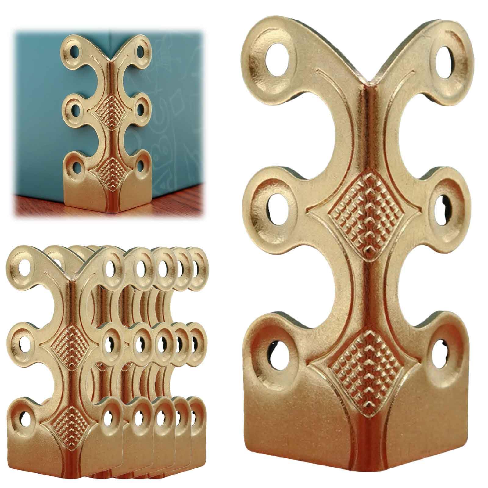 5 or 10Pcs Skiffers Baseboard Corner Protectors, 2025 New Metal Corner Protector, Baseboard Corner Protectors, Brass Skirting Board Corner Protectors, Skirting Board Corner Protectors (Brass,5pcs)