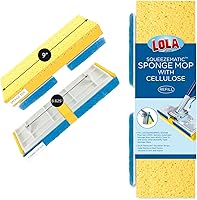 Vista 1 de LOLA Recambio de esponja de celulosa SqueezeMatic Butterfly Mop de 9 pulgadas, cabezal de repuesto, limpieza de pisos, comparable con recambio