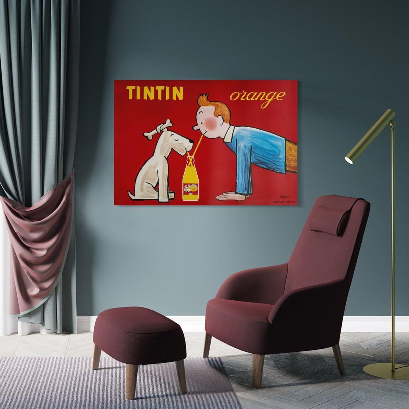 Amazon.co.jp: レイモン・サヴィニャックポスター タンタンオレンジ