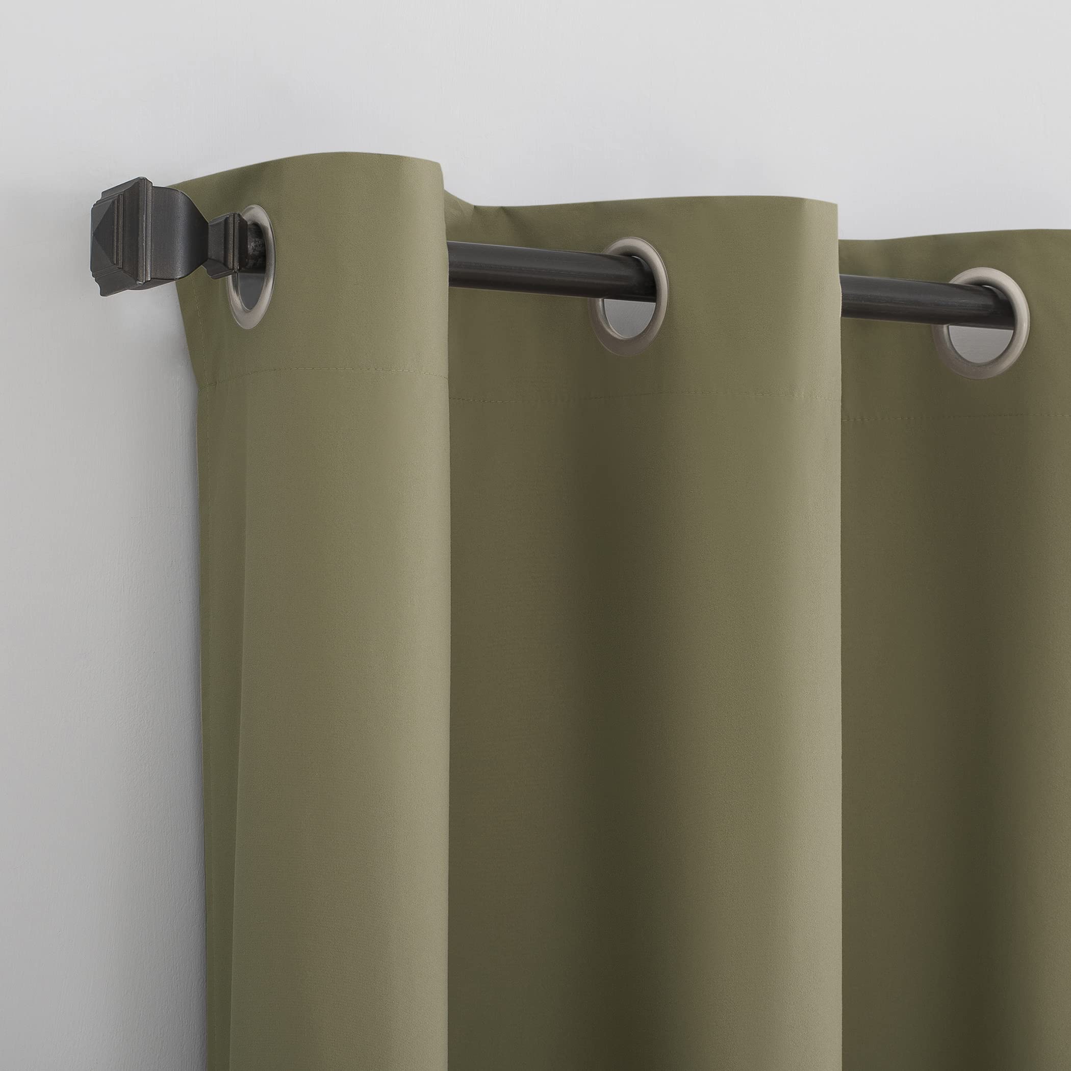 Sun Zero Cyrus Thermal 100% Blackout Grommet Curtain Panel Pair 40" x 63", Olive Green, W 40" x L 63" (2 Panels) - Image 3