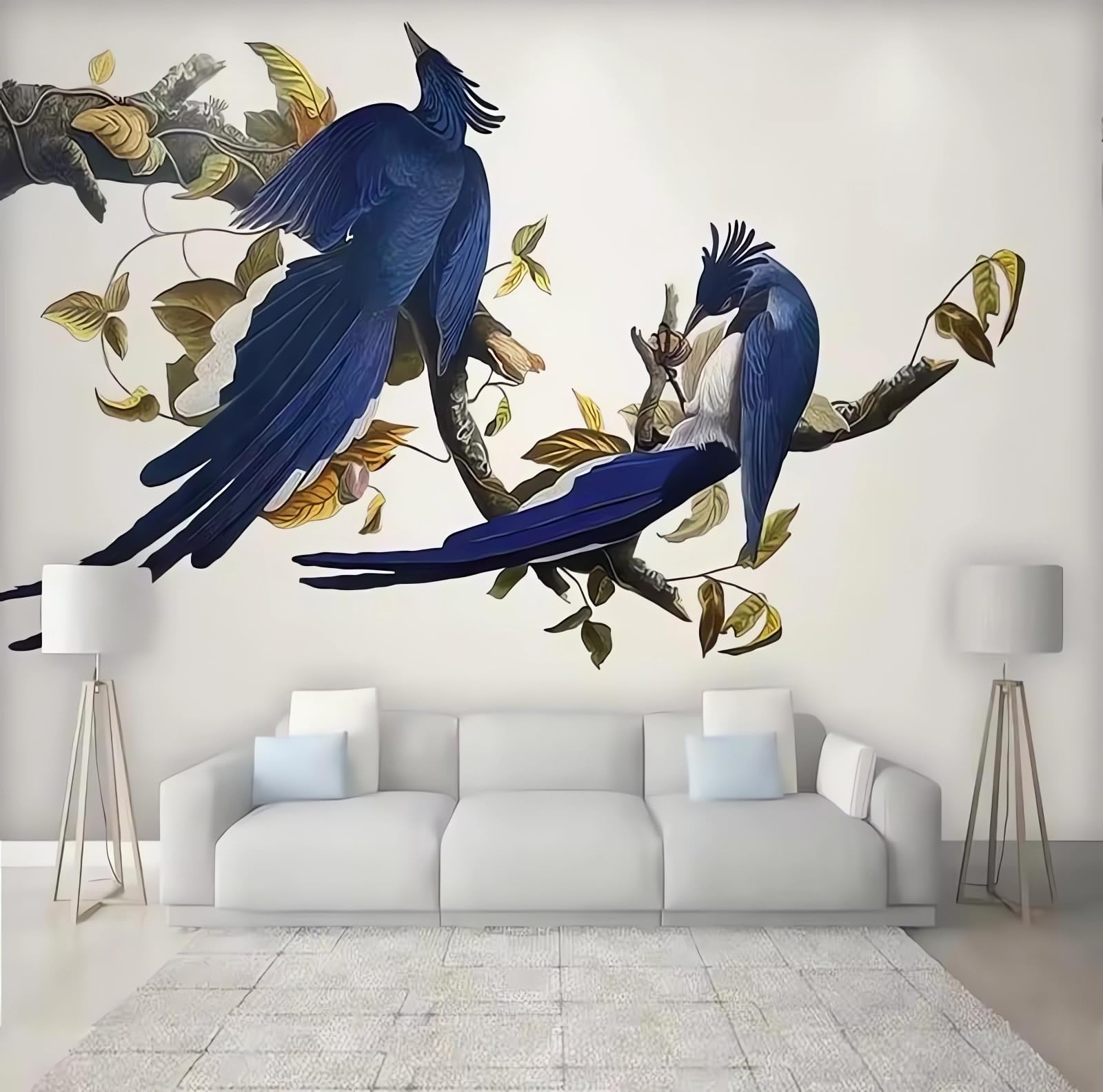 Fototapeta 3D magnolia kwiaty ptaki dekoracja ścienna salon dekoracja 200 x 140 cm
