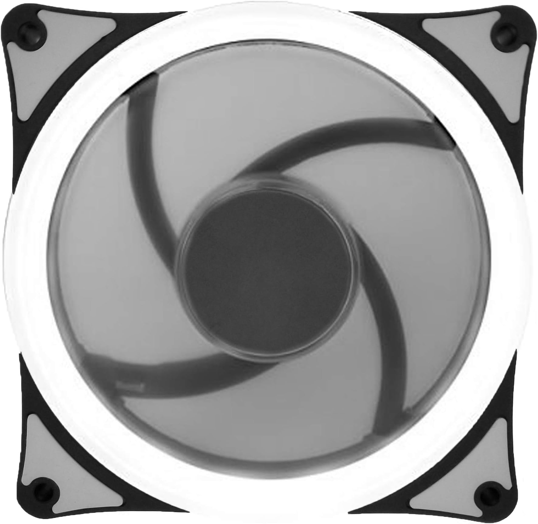 SniperMod 120mm 12cm LED Ring Computer Silent Fan | Quiet 20 dBA | Sleeve Bearing | High Air Flow Cooling | for Gaming PC Case, Radiator, CPU Liquid Cooler – White LED