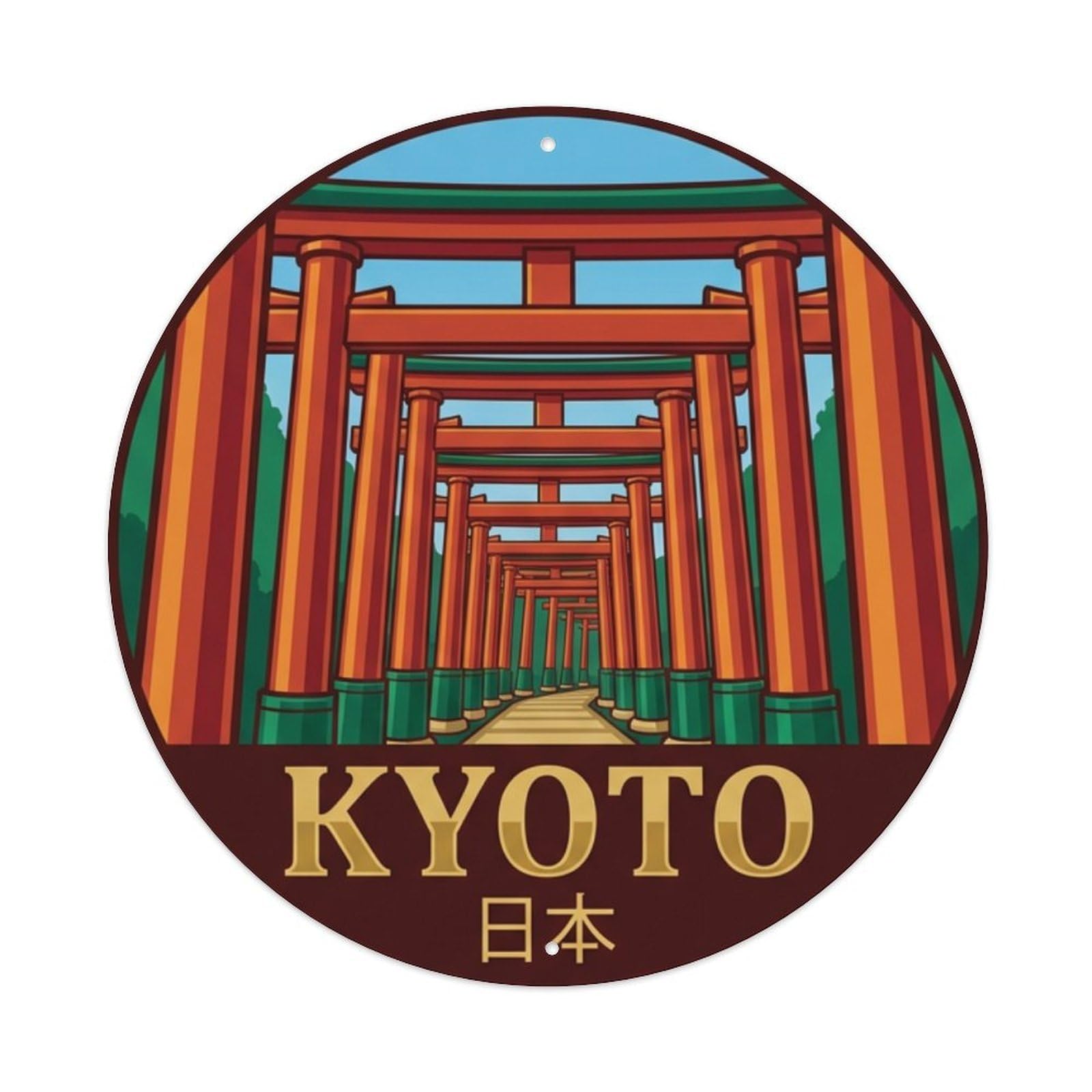 Vintage Travel Kyoto Japan Majesty Metal Tin Sign