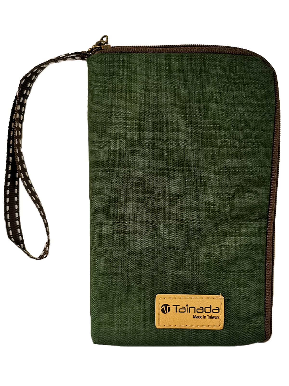 Taianda Women Phone Wristlet Wallet Pouch, Zippered Dual Slots (Dark Green)