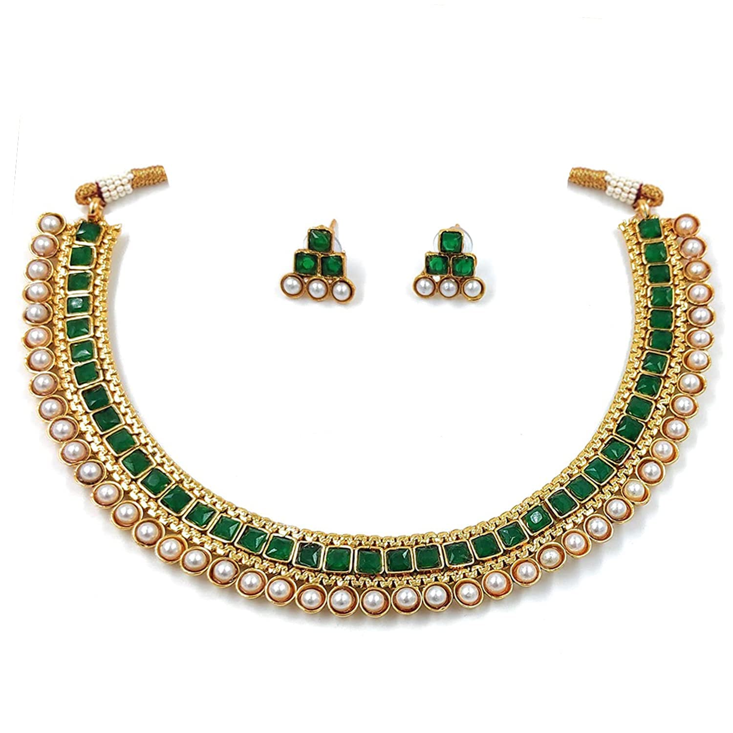 I Jewels Gold Plated Traditional White Choker Necklace Jewellery Set For Women/Girls (MC119G) (B0BNTVBQYM) Amazon Price History, Amazon Price Tracker