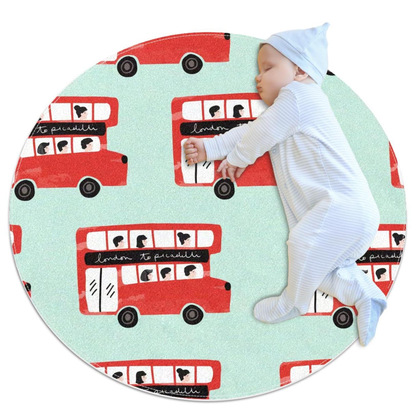 Tapis de salle de bain rouge rond pour sécuriser la chambre d'enfant