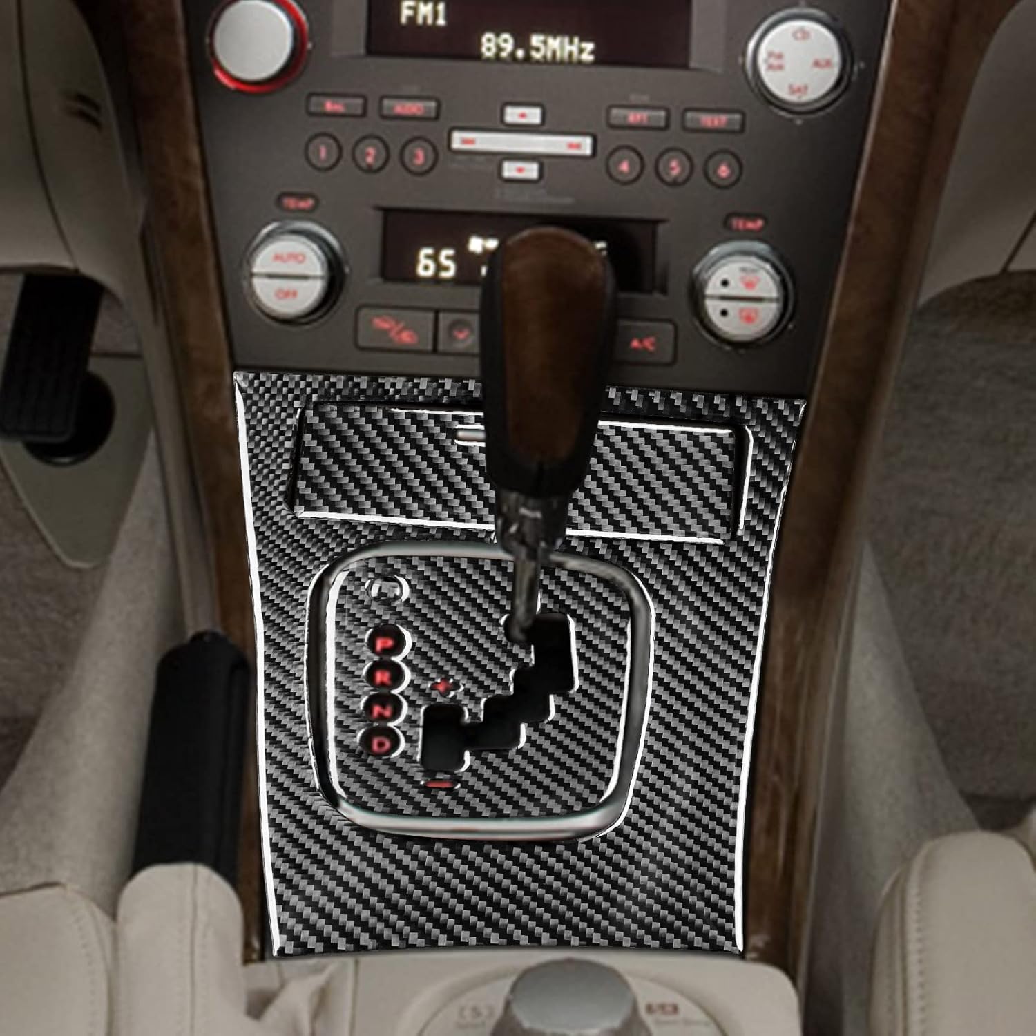 Generic Real Premium 3D Effect Carbon Fiber Sticker Compatible with Subaru Legacy/Outback 2005-2009 Car Center Console Gear Shift Panel Decoration kit Auto Interior Accessories Decal 4pcs Black