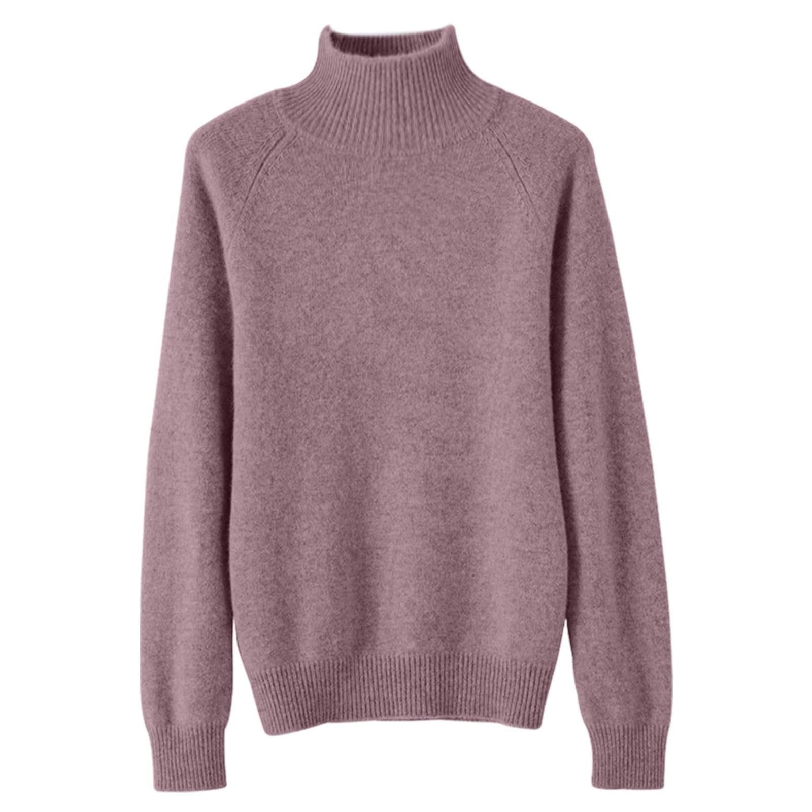 Cashmere Sweaters for Women 2026 Mock Neck Sweater Solid Soft Warm Pullover Casual Fall Winter Basic Jumper Tops
