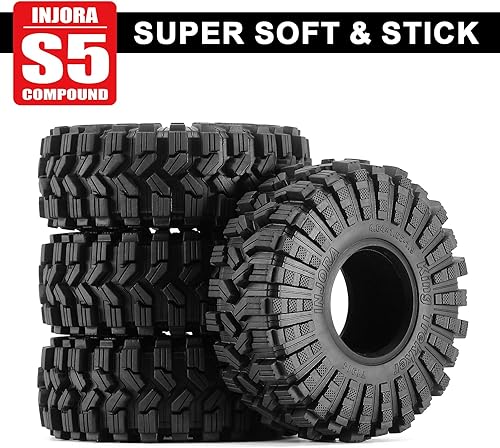 Miniatura 3 de INJORA 1.9 Neumáticos todo terreno King Trekker para FCX10 TRX4 SCX10 Pro Gen8 VS4-10 110 RC Crawler Car, 4.646 x 1.654 in (T1914)