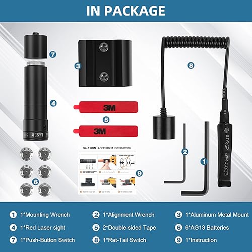 Miniatura 5 de Mira láser roja para SplatiBall SRB1200 y SRB400 con 2 juegos de baterías, mira láser Splt Gun compatible con bomba BB Airsoft